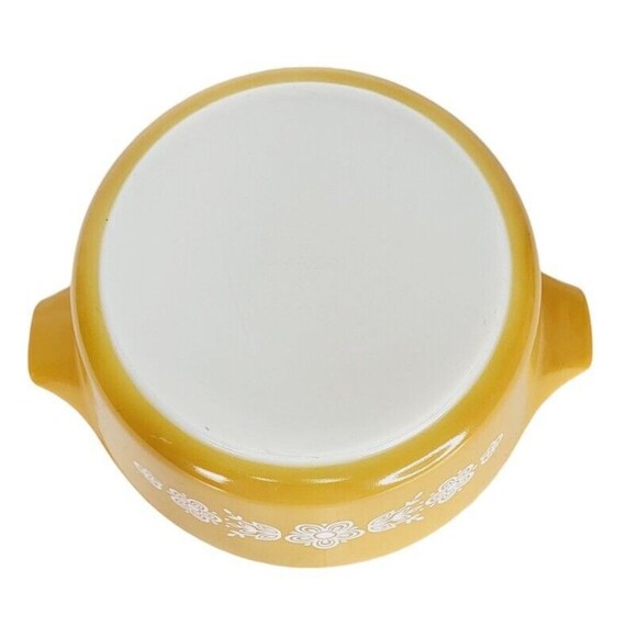 Vintage 70s Pyrex 475B Butterfly Gold 2 1/2 Quart Casserole Dish Bowl Server - Picture 10 of 10